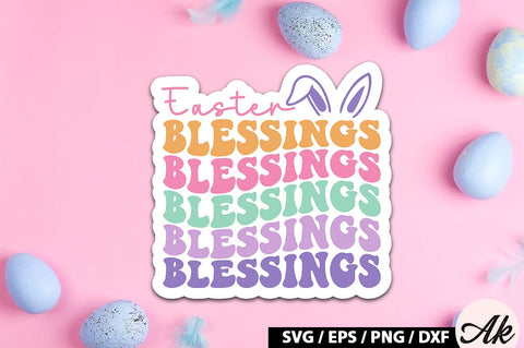 Easter blessings Retro Sticker SVG akazaddesign 