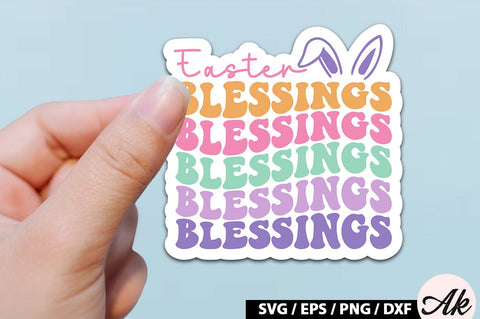 Easter blessings Retro Sticker SVG akazaddesign 