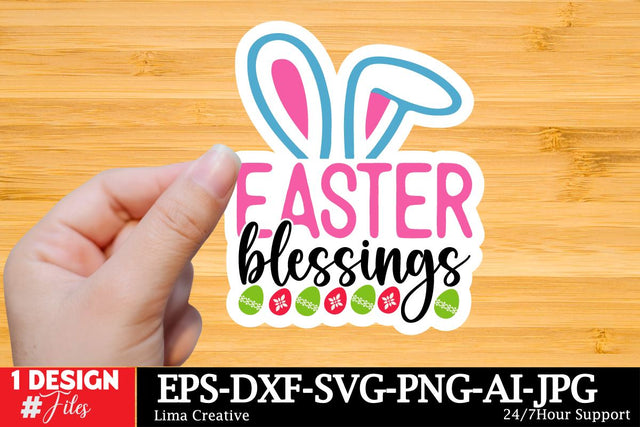 Easter Blessings Sticker SVG Cut File, Happy Easter SVG Design, Easter SVG Bundle, Easter Sublimation PNG,Easter Sublimation Bundle, Easter GRaphic Illustration SVG Insomnia Std 