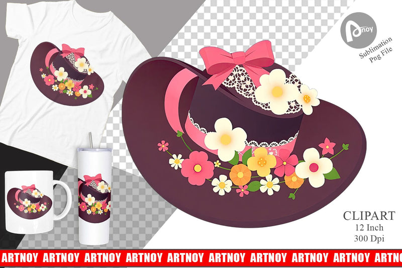 Easter Bonnet Clipart Sublimation artnoy 