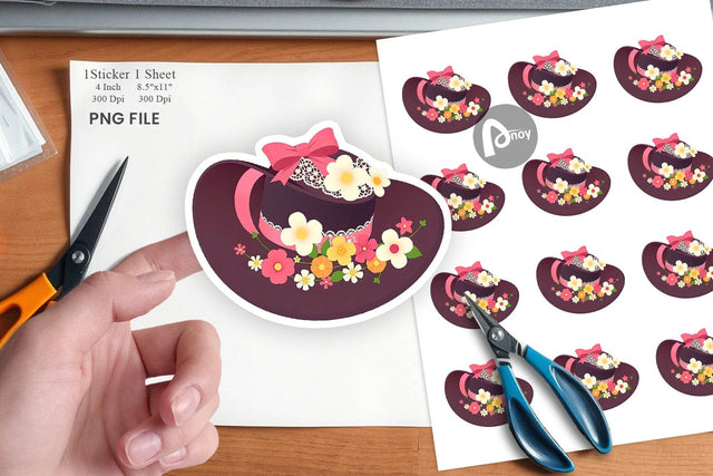 Easter Bonnet Sticker Sublimation artnoy 