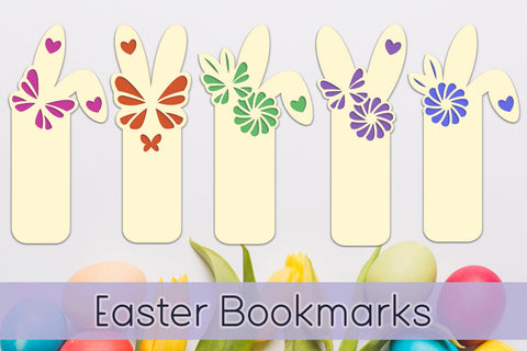 Easter bookmarks set with bunny ears and butterfly svg SVG AnastasiyaArtDesign 