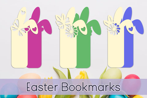 Easter bookmarks set with bunny ears and butterfly svg SVG AnastasiyaArtDesign 