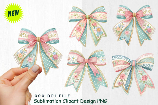 Easter Bows Clipart PNG Design Sublimation Regulrcrative 