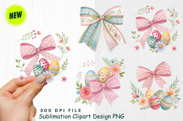 Easter Bows Clipart PNG Sublimation Regulrcrative 