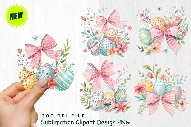 Easter Bows Clipart PNG Sublimation Regulrcrative 