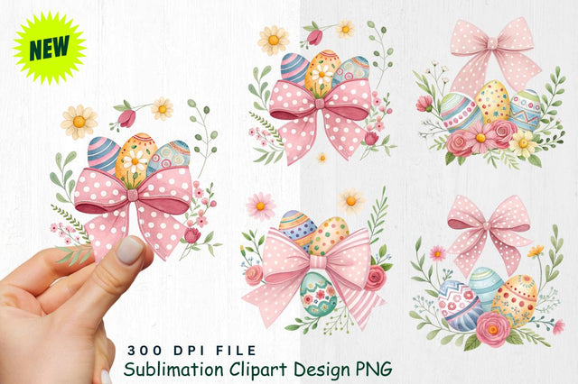 Easter Bows Clipart PNG Sublimation Regulrcrative 