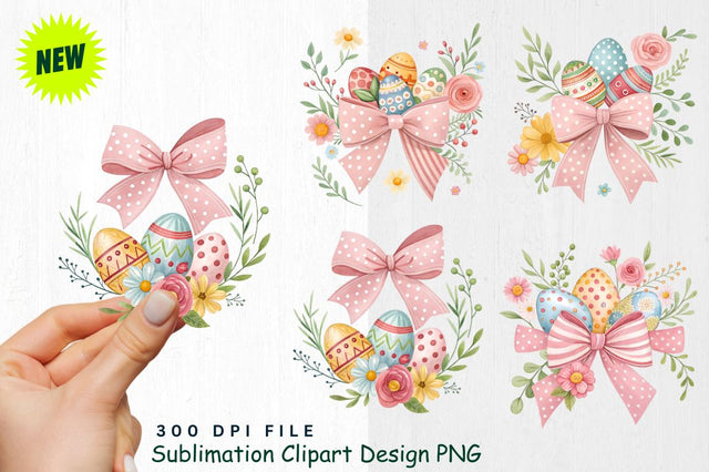 Easter Bows Clipart PNG Sublimation Regulrcrative 