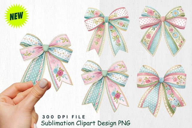 Easter Bows Clipart PNG Sublimation Regulrcrative 