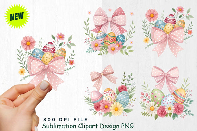 Easter Bows Clipart PNG Sublimation Regulrcrative 