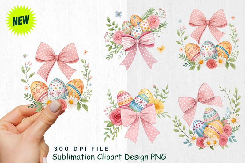 Easter Bows Clipart PNG Sublimation Regulrcrative 