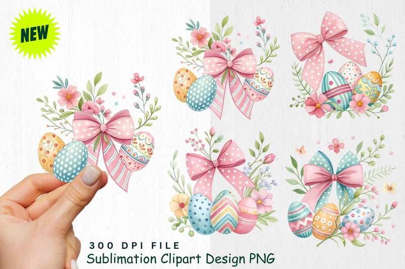 Easter Bows Clipart PNG Sublimation Regulrcrative 