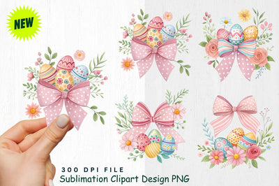 Easter Bows Clipart PNG Sublimation Regulrcrative 