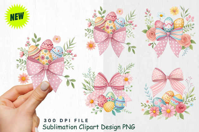 Easter Bows Clipart PNG Sublimation Regulrcrative 