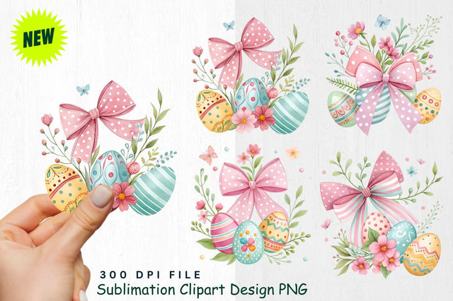 Easter Bows Clipart PNG Sublimation Regulrcrative 