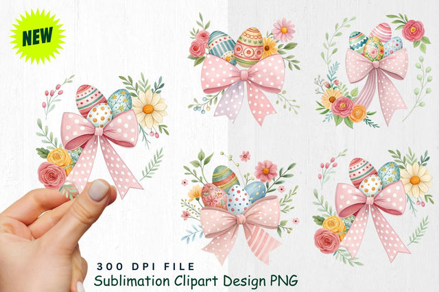 Easter Bows Clipart PNG Sublimation Regulrcrative 