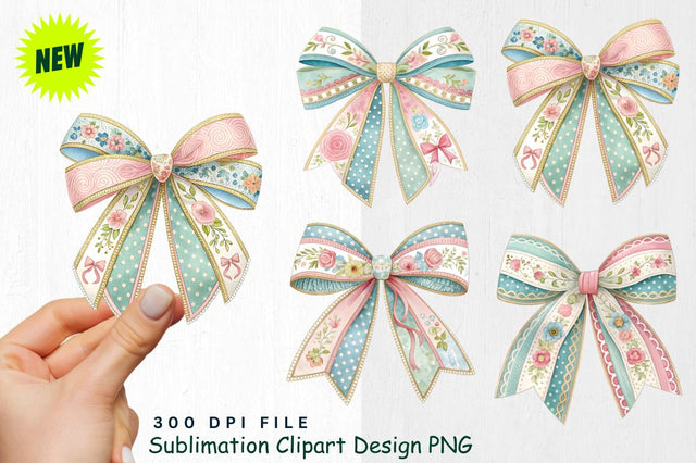 Easter Bows Clipart PNG Sublimation Regulrcrative 