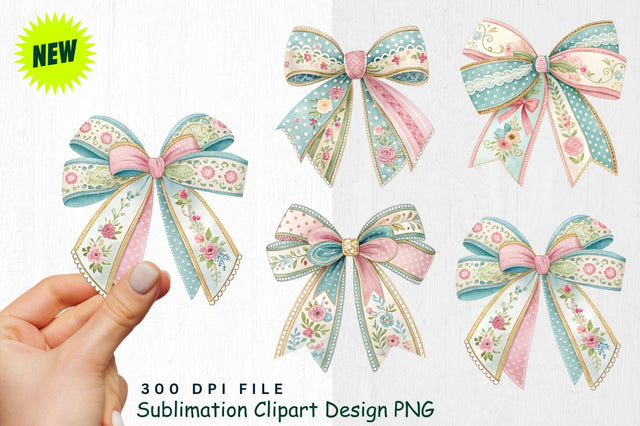 Easter Bows Clipart PNG Sublimation Regulrcrative 