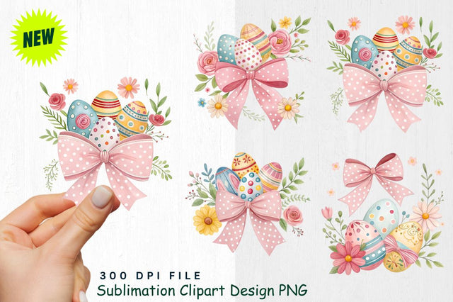 Easter Bows Clipart PNG Sublimation Regulrcrative 
