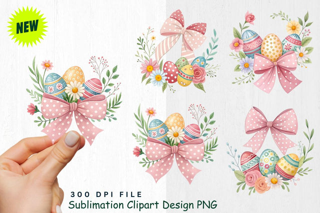 Easter Bows Clipart PNG Sublimation Regulrcrative 