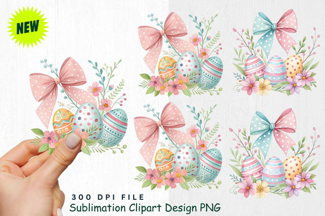 Easter Bows Clipart PNG Sublimation Regulrcrative 