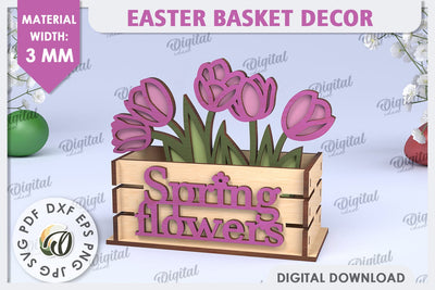 Easter Box Laser Cut. Easter Basket Decor SVG SVG Evgenyia Guschina 