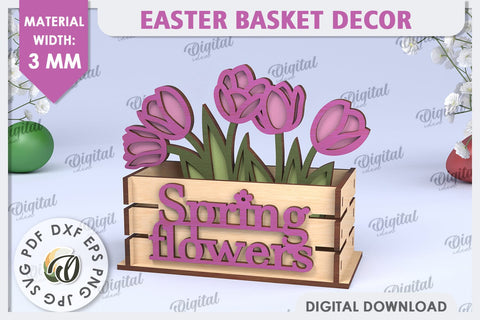 Easter Box Laser Cut. Easter Basket Decor SVG SVG Evgenyia Guschina 