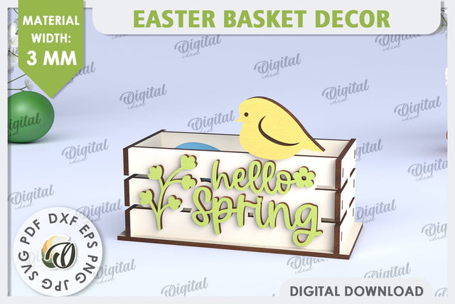 Easter Box Laser Cut. Easter Basket Decor SVG SVG Evgenyia Guschina 