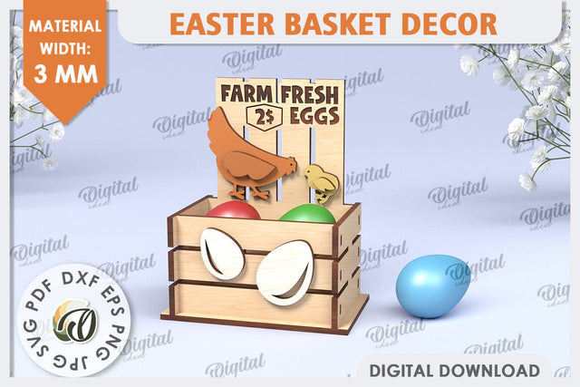 Easter Box Laser Cut. Easter Basket Decor SVG SVG Evgenyia Guschina 