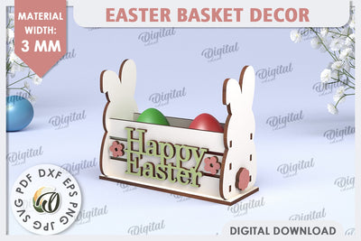 Easter Box Laser Cut. Easter Basket Decor SVG SVG Evgenyia Guschina 