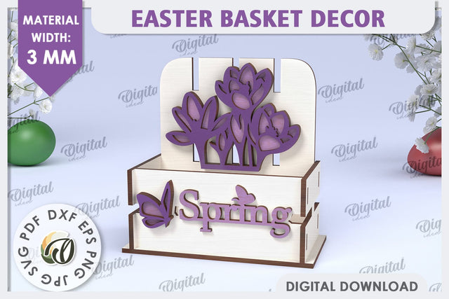 Easter Box Laser Cut. Easter Basket Decor SVG SVG Evgenyia Guschina 