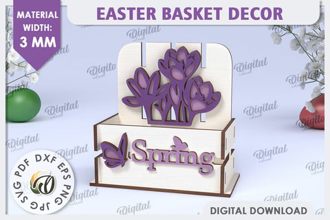 Easter Box Laser Cut. Easter Basket Decor SVG SVG Evgenyia Guschina 
