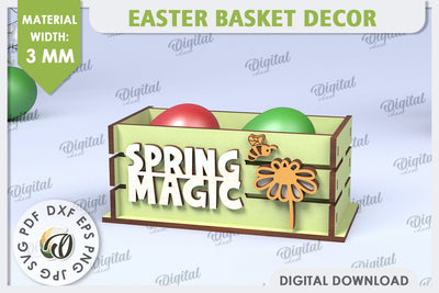 Easter Box Laser Cut. Easter Basket Decor SVG SVG Evgenyia Guschina 