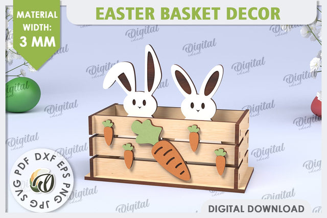 Easter Box Laser Cut. Easter Basket Decor SVG SVG Evgenyia Guschina 