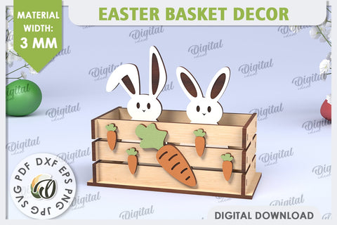 Easter Box Laser Cut. Easter Basket Decor SVG SVG Evgenyia Guschina 