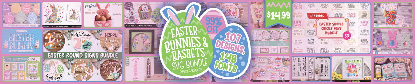 Easter Bunnies & Baskets SVG Bundle | 99% Off [Reg. $1500]