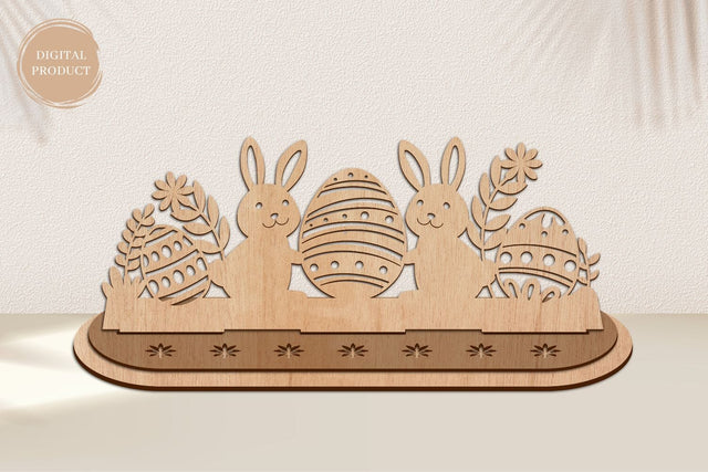 Easter Bunnies Scene Stand Laser Cut SVG SvgOcean 