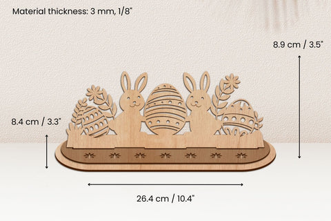 Easter Bunnies Scene Stand Laser Cut SVG SvgOcean 