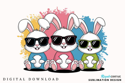 Easter Bunnies Sublimation Design Sublimation Regulrcrative 