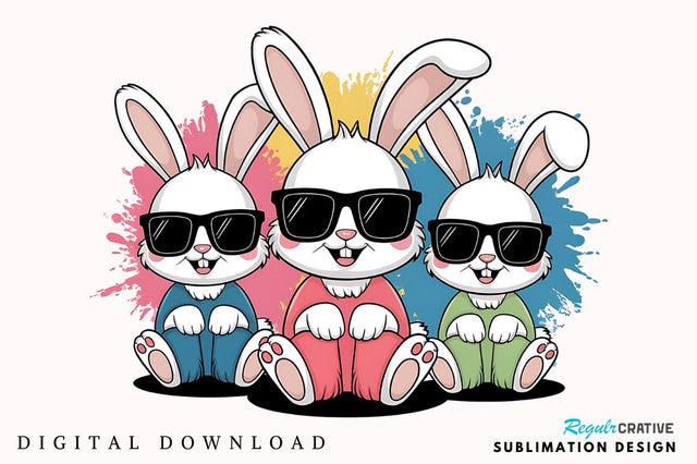 Easter Bunnies Sublimation Design Sublimation Regulrcrative 
