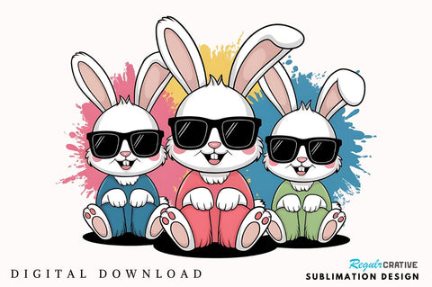 Easter Bunnies Sublimation Design Sublimation Regulrcrative 
