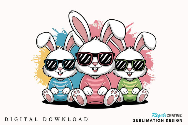 Easter Bunnies Sublimation Design Sublimation Regulrcrative 