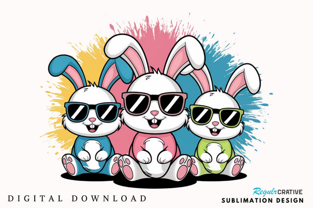 Easter Bunnies Sublimation Design Sublimation Regulrcrative 