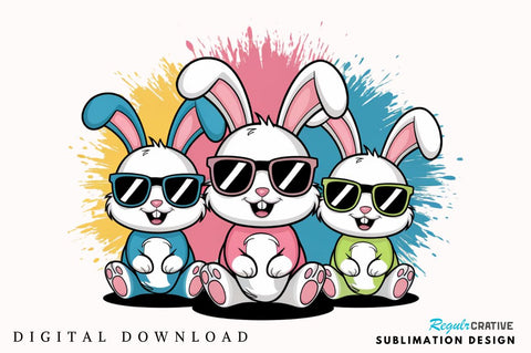 Easter Bunnies Sublimation Design Sublimation Regulrcrative 