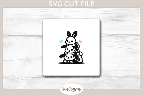 Easter Bunnies v2 Pile SVG Cut File SVG Sintegra 