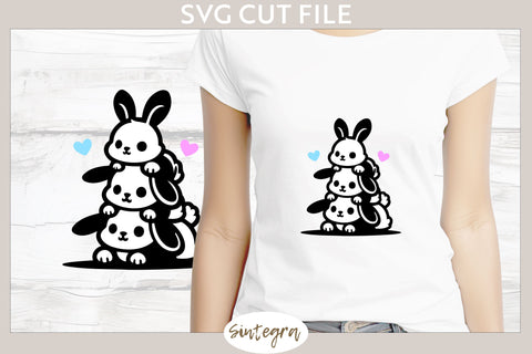 Easter Bunnies v2 Pile SVG Cut File SVG Sintegra 