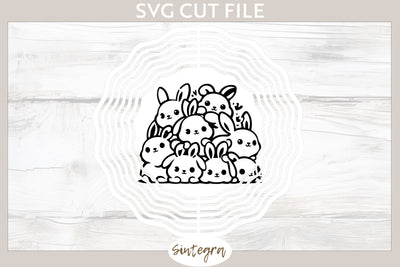Easter Bunnies v7 Pile SVG Cut File SVG Sintegra 