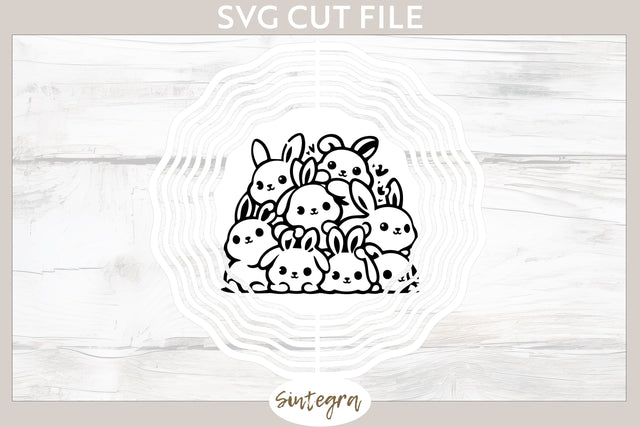 Easter Bunnies v7 Pile SVG Cut File SVG Sintegra 