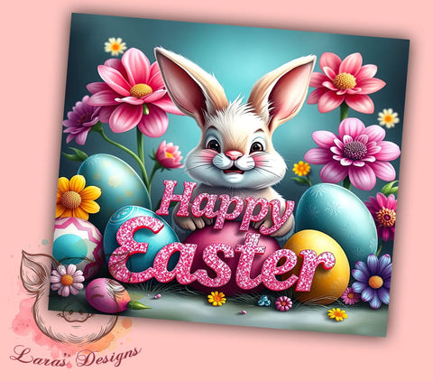 Easter Bunny 20 oz Skinny Tumbler Sublimation Design, Straight & Tapered Tumbler Png, Happy Easter Tumbler Png, Digital Download PNG Sublimation Lara' s Designs 