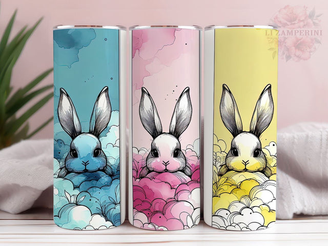 Easter Bunny 20oz Skinny Tumbler, Happy Easter Tumbler Wrap PNG, Straight & Tapered Tumbler Wrap, Instant Digital Download Sublimation Li Zamperini 